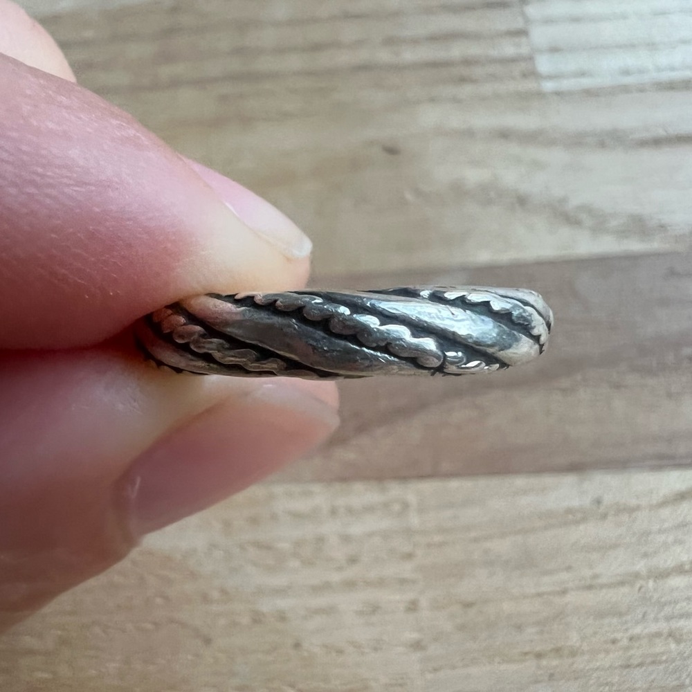 Vintage 925 Sterling silver southwestern twisted rope ring size 5.25